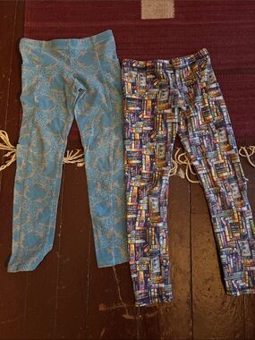 Kids Light Blue Patterned Leggings - Unbranded